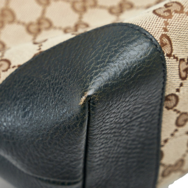 グッチ GGキャンバス GGチャーム ハンドバッグ トートバッグ 247237 ベージュ ダークグリーン キャンバス レザー レディース GUCCI 【中古】