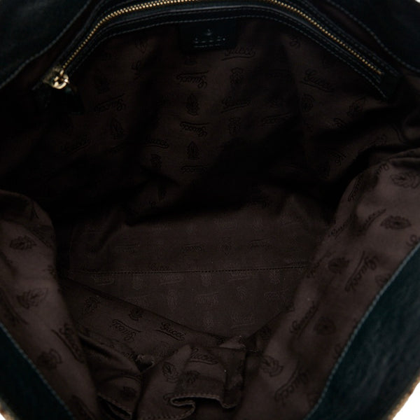 グッチ GGキャンバス GGチャーム ハンドバッグ トートバッグ 247237 ベージュ ダークグリーン キャンバス レザー レディース GUCCI 【中古】