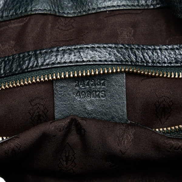 グッチ GGキャンバス GGチャーム ハンドバッグ トートバッグ 247237 ベージュ ダークグリーン キャンバス レザー レディース GUCCI 【中古】