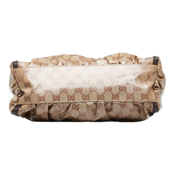 グッチ ＧＧクリスタル アビー ワンショルダーバッグ 265692 ベージュ ブラウン PVC レザー レディース GUCCI 【中古】