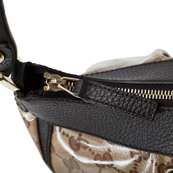 グッチ ＧＧクリスタル アビー ワンショルダーバッグ 265692 ベージュ ブラウン PVC レザー レディース GUCCI 【中古】