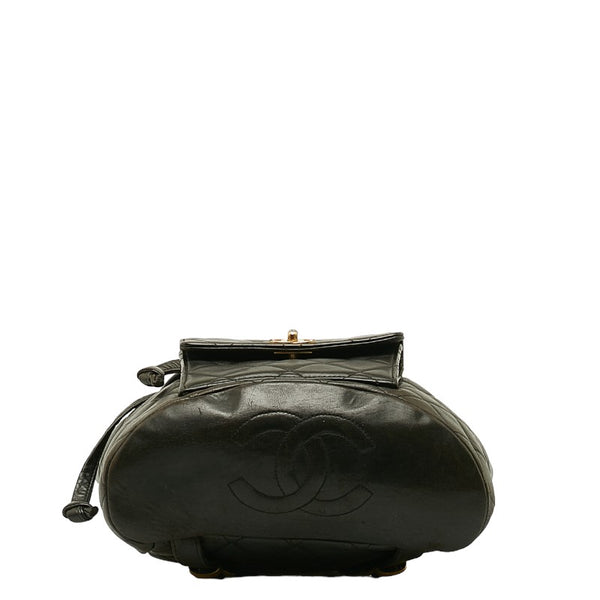シャネル マトラッセ リュックサック バックパック ブラック ゴールド ラムスキン レディース CHANEL 【中古】
