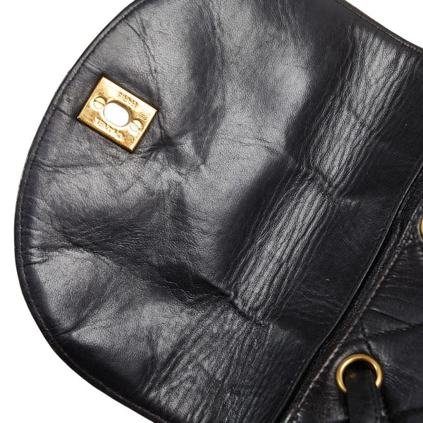 シャネル マトラッセ リュックサック バックパック ブラック ゴールド ラムスキン レディース CHANEL 【中古】