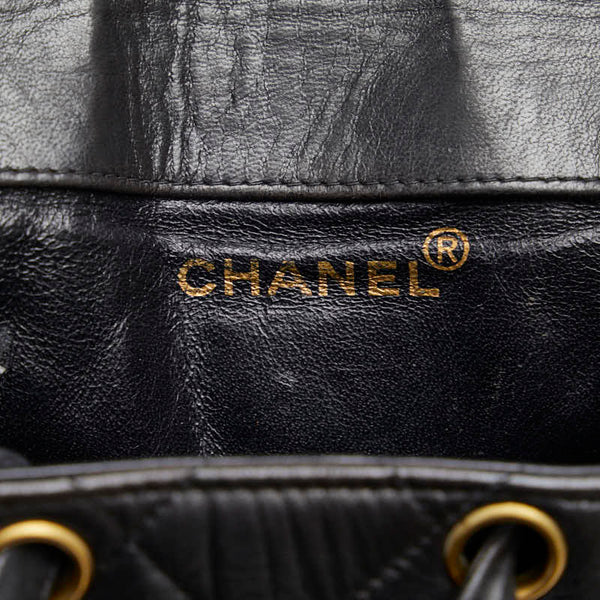 シャネル マトラッセ リュックサック バックパック ブラック ゴールド ラムスキン レディース CHANEL 【中古】