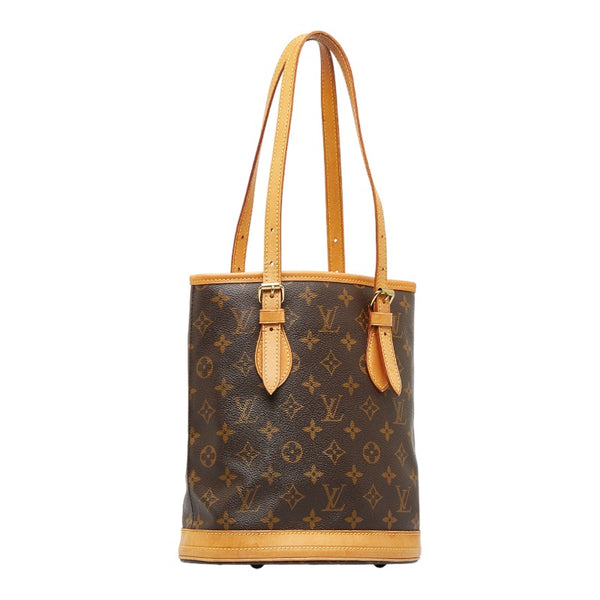 ルイ ヴィトン モノグラム プチ バケットPM トートバッグ ショルダーバッグ M42238 ブラウン PVC レザー レディース LOUIS VUITTON 【中古】