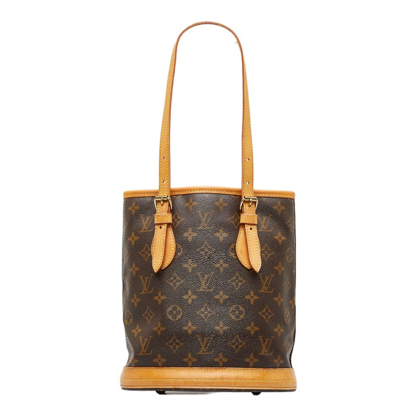 ルイ ヴィトン モノグラム プチ バケットPM トートバッグ ショルダーバッグ M42238 ブラウン PVC レザー レディース LOUIS VUITTON 【中古】