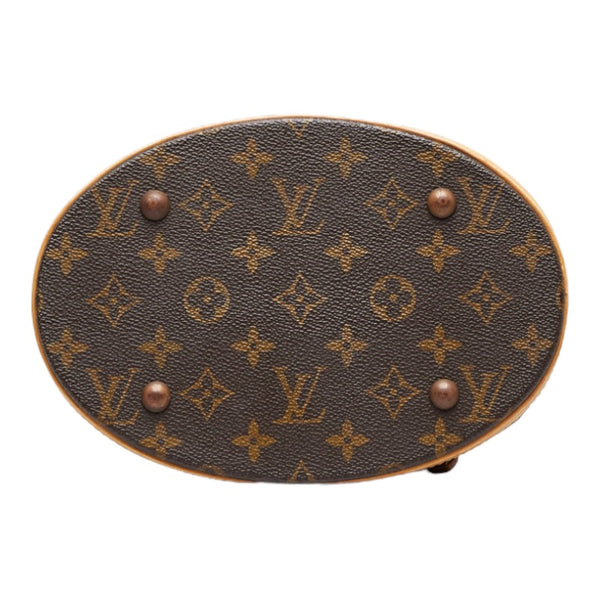 ルイ ヴィトン モノグラム プチ バケットPM トートバッグ ショルダーバッグ M42238 ブラウン PVC レザー レディース LOUIS VUITTON 【中古】