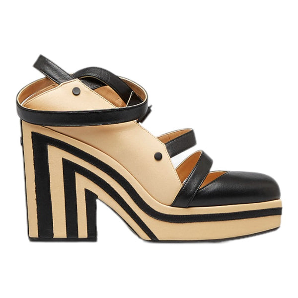 シャネル ココマーク パンプス ブラック ベージュ レザー レディース CHANEL 【中古】