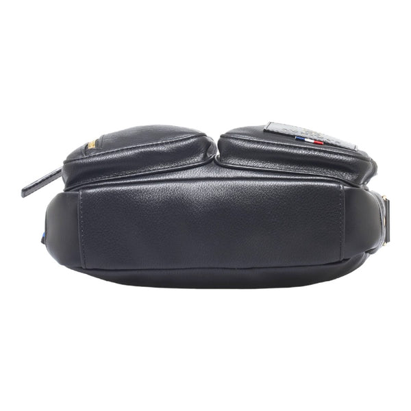 カステルバジャック 斜め掛け ショルダーバッグ ブラック レザー レディース JC de CASTELBAJAC 【中古】