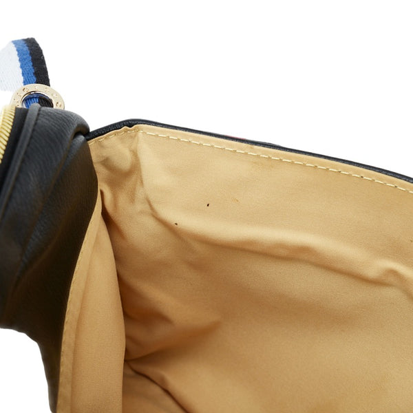 カステルバジャック 斜め掛け ショルダーバッグ ブラック レザー レディース JC de CASTELBAJAC 【中古】