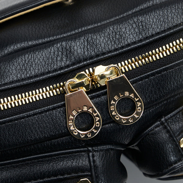 カステルバジャック 斜め掛け ショルダーバッグ ブラック レザー レディース JC de CASTELBAJAC 【中古】