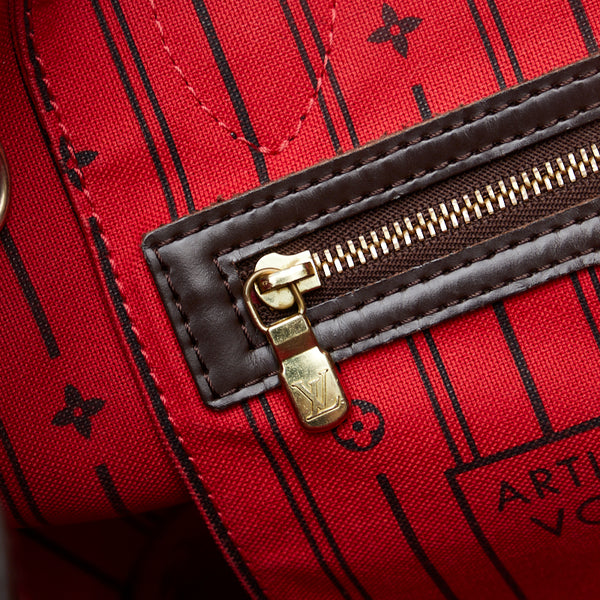 ルイ ヴィトン ダミエ ネヴァーフルPM トートバッグ N51109 ブラウン PVC レザー レディース LOUIS VUITTON 【中古】
