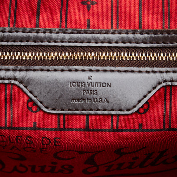 ルイ ヴィトン ダミエ ネヴァーフルPM トートバッグ N51109 ブラウン PVC レザー レディース LOUIS VUITTON 【中古】