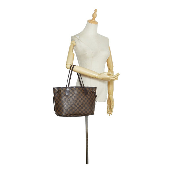 ルイ ヴィトン ダミエ ネヴァーフルPM トートバッグ N51109 ブラウン PVC レザー レディース LOUIS VUITTON 【中古】