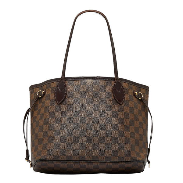ルイ ヴィトン ダミエ ネヴァーフルPM トートバッグ N51109 ブラウン PVC レザー レディース LOUIS VUITTON 【中古】