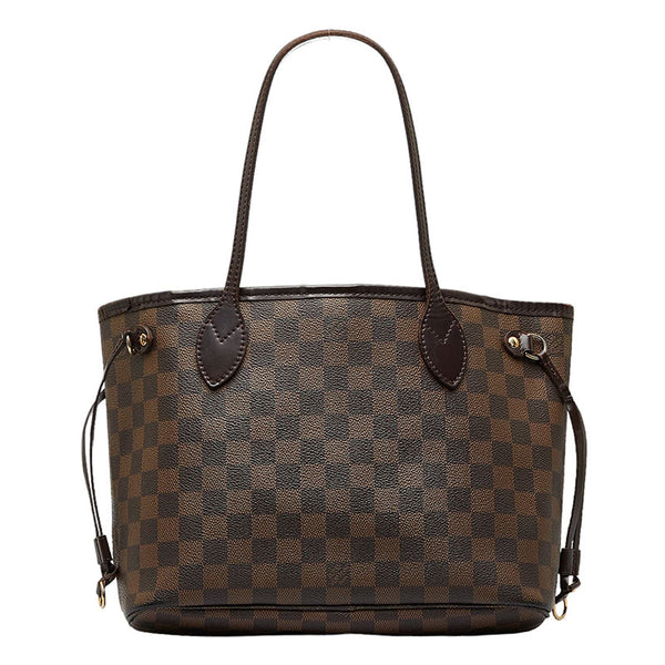 ルイ ヴィトン ダミエ ネヴァーフルPM トートバッグ N51109 ブラウン PVC レザー レディース LOUIS VUITTON 【中古】