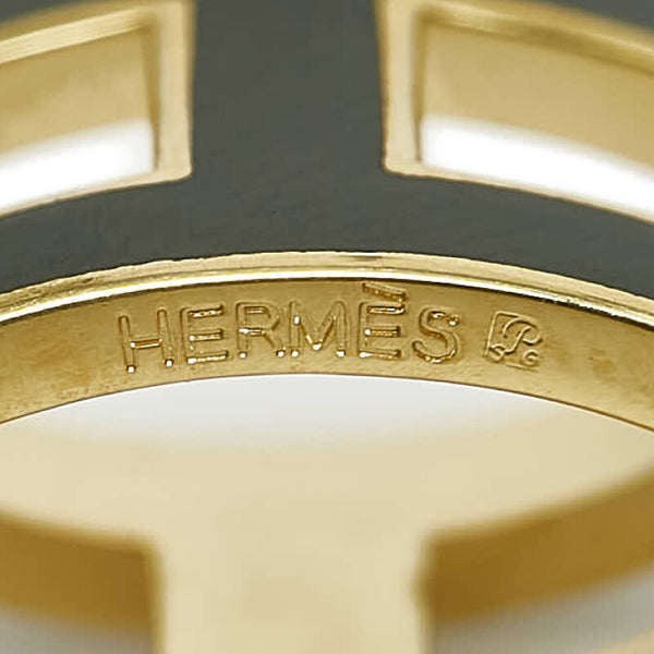 エルメス ポップアッシュ Hキューブ Hロゴ ネックレス ゴールド ブラック メッキ レディース HERMES 【中古】