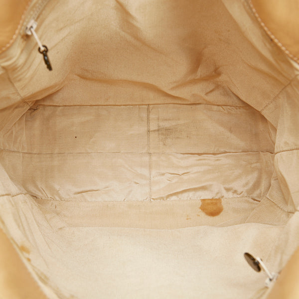 シャネル ココマーク プラチェーン トートバッグ ショルダーバッグ ベージュ ラムスキン レディース CHANEL 【中古】