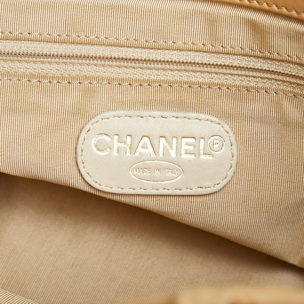 シャネル ココマーク プラチェーン トートバッグ ショルダーバッグ ベージュ ラムスキン レディース CHANEL 【中古】