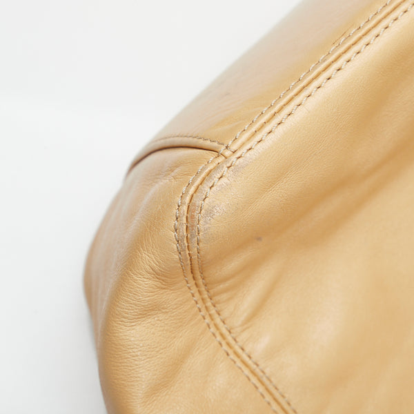 シャネル ココマーク プラチェーン トートバッグ ショルダーバッグ ベージュ ラムスキン レディース CHANEL 【中古】