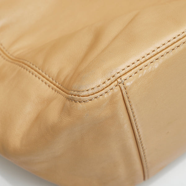 シャネル ココマーク プラチェーン トートバッグ ショルダーバッグ ベージュ ラムスキン レディース CHANEL 【中古】