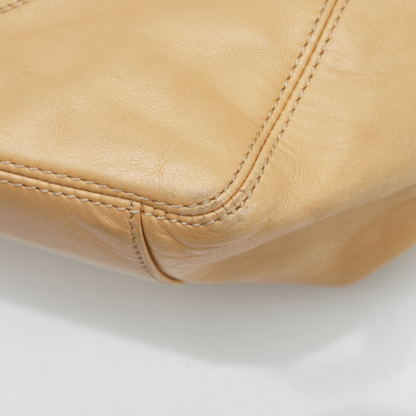 シャネル ココマーク プラチェーン トートバッグ ショルダーバッグ ベージュ ラムスキン レディース CHANEL 【中古】