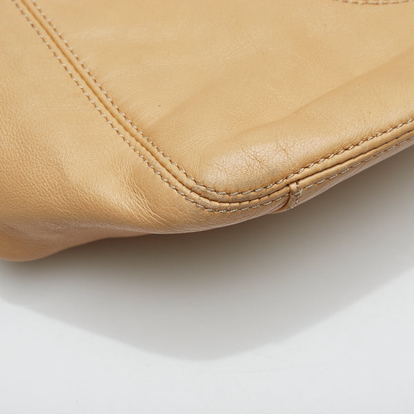 シャネル ココマーク プラチェーン トートバッグ ショルダーバッグ ベージュ ラムスキン レディース CHANEL 【中古】