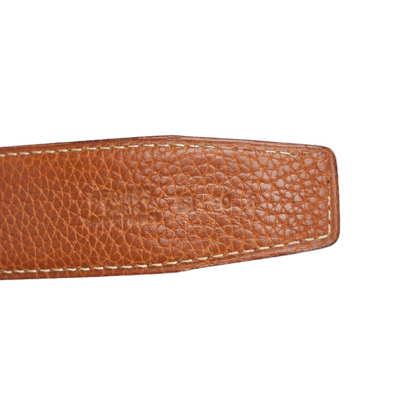エルメス コンスタンス H リバーシブル ベルト ブラウン ブラック ゴールド レザー レディース HERMES 【中古】