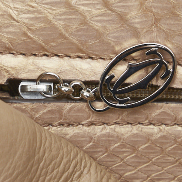 カルティエ マルチェロ ワンショルダーバッグ ハンドバッグ ベージュ レザー レディース CARTIER 【中古】