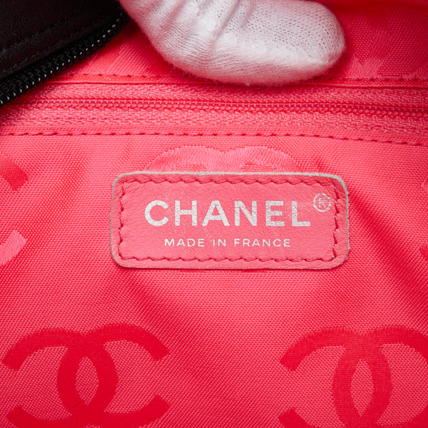 シャネル カンボン ハンドバッグ ショルダーバッグ ブラック レザー レディース CHANEL 【中古】