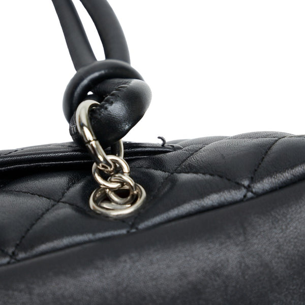 シャネル カンボン ハンドバッグ ショルダーバッグ ブラック レザー レディース CHANEL 【中古】