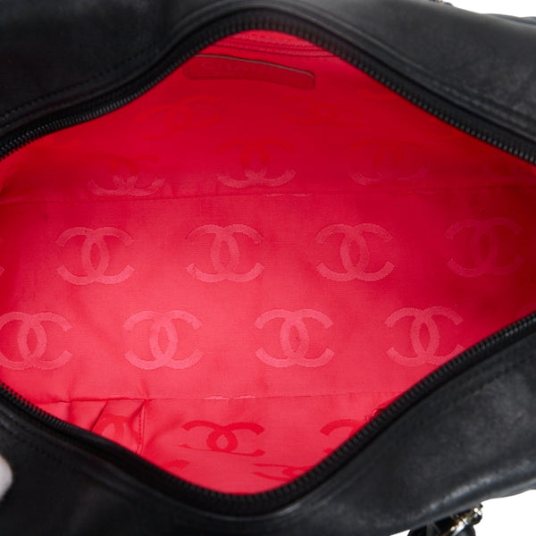 シャネル カンボン ハンドバッグ ショルダーバッグ ブラック レザー レディース CHANEL 【中古】