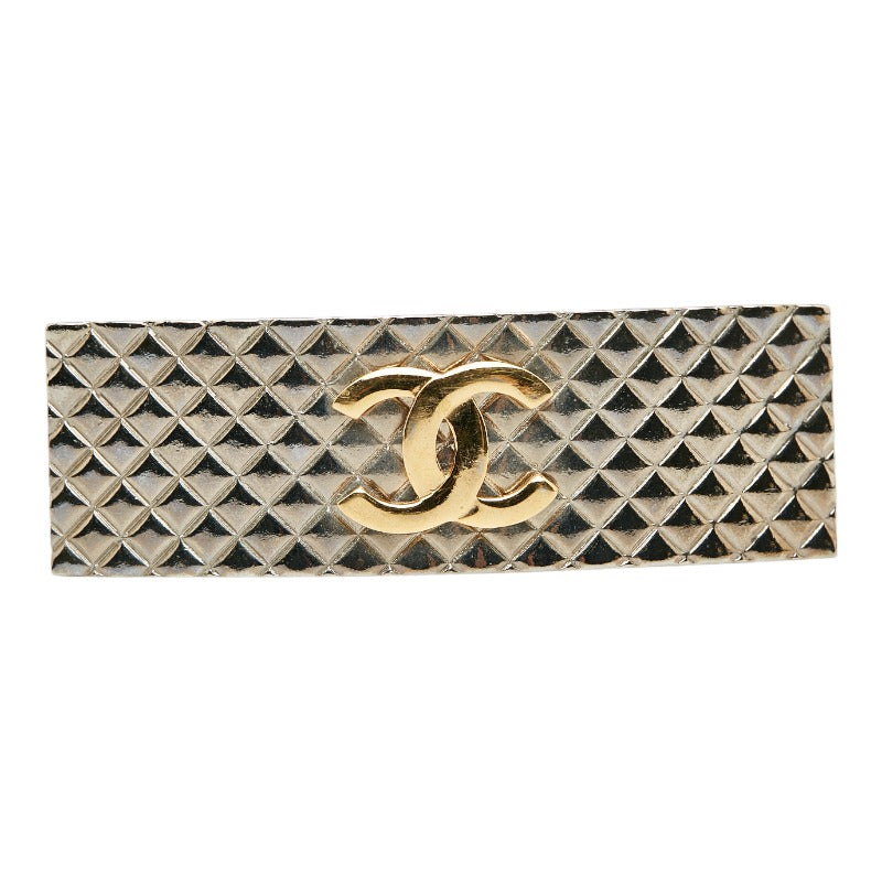 シャネル ココマーク マトラッセ バレッタ 96P シルバー メタル レディース CHANEL 【中古】