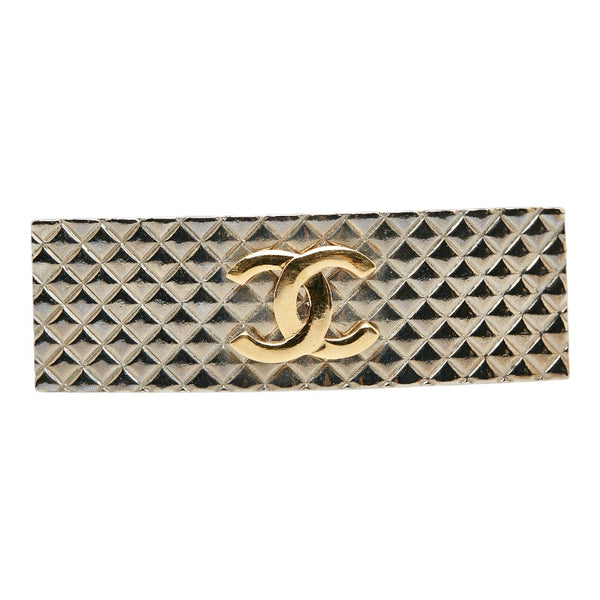 シャネル ココマーク マトラッセ バレッタ 96P シルバー メタル レディース CHANEL 【中古】