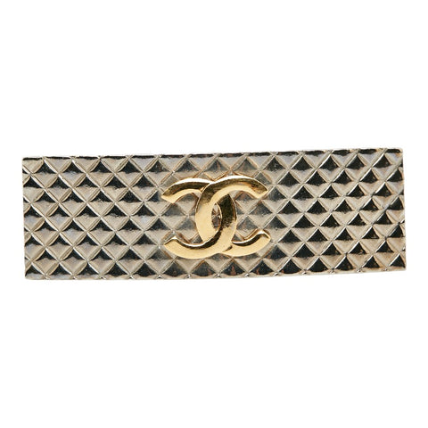 シャネル ココマーク マトラッセ バレッタ 96P シルバー メタル レディース CHANEL 【中古】