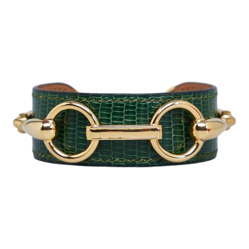 エルメス バングル ゴールド グリーン メッキ レディース HERMES 【中古】