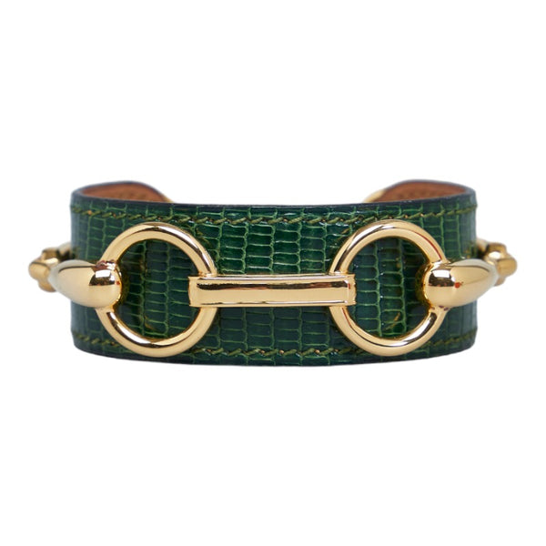 エルメス バングル ゴールド グリーン メッキ レディース HERMES 【中古】