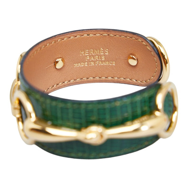 エルメス バングル ゴールド グリーン メッキ レディース HERMES 【中古】