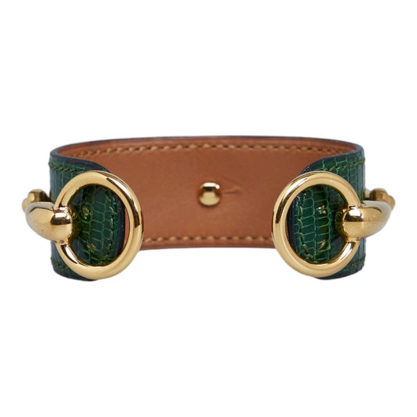 エルメス バングル ゴールド グリーン メッキ レディース HERMES 【中古】