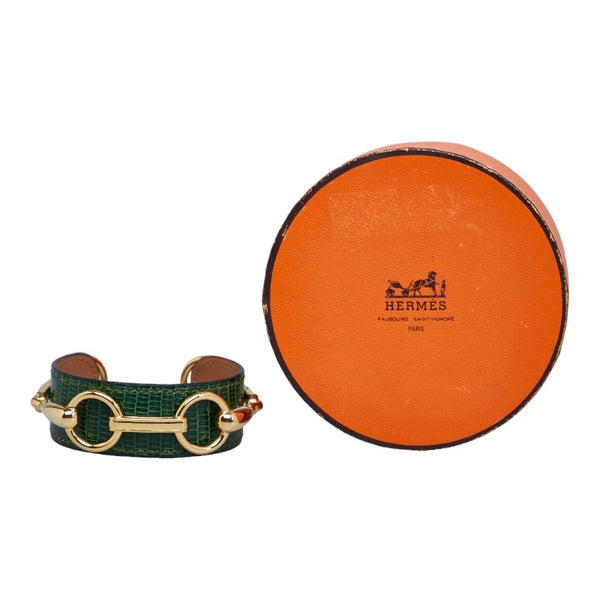 エルメス バングル ゴールド グリーン メッキ レディース HERMES 【中古】