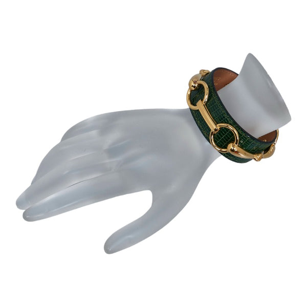 エルメス バングル ゴールド グリーン メッキ レディース HERMES 【中古】