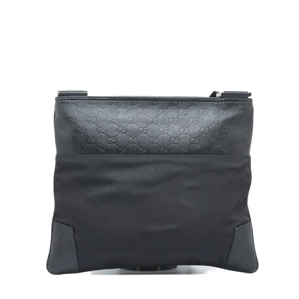 グッチ グッチシマ  斜め掛け ショルダーバッグ 161822 ブラック キャンバス レザー レディース GUCCI 【中古】