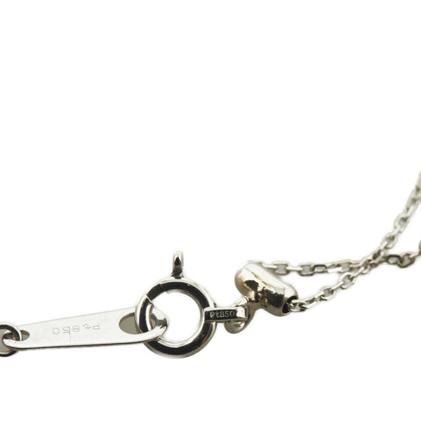 Pt900 プラチナ Pt850 プラチナ エメラルド0.51mm ダイヤ0.04ct ネックレス レディース 【中古】