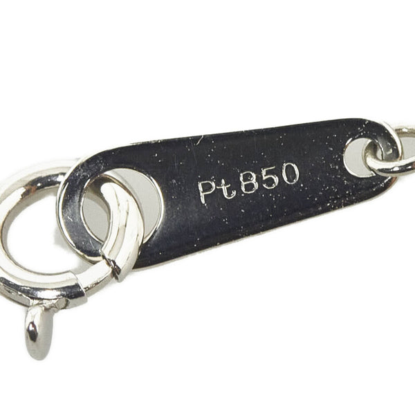Pt900 プラチナ Pt850 プラチナ エメラルド0.51mm ダイヤ0.04ct ネックレス レディース 【中古】