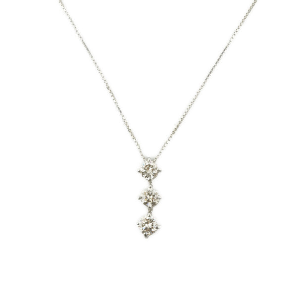 Pt900 プラチナ Pt850 プラチナ ダイヤ1.00ct ネックレス レディース 【中古】