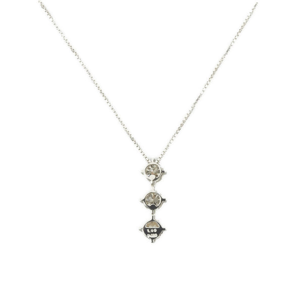 Pt900 プラチナ Pt850 プラチナ ダイヤ1.00ct ネックレス レディース 【中古】