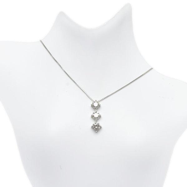 Pt900 プラチナ Pt850 プラチナ ダイヤ1.00ct ネックレス レディース 【中古】