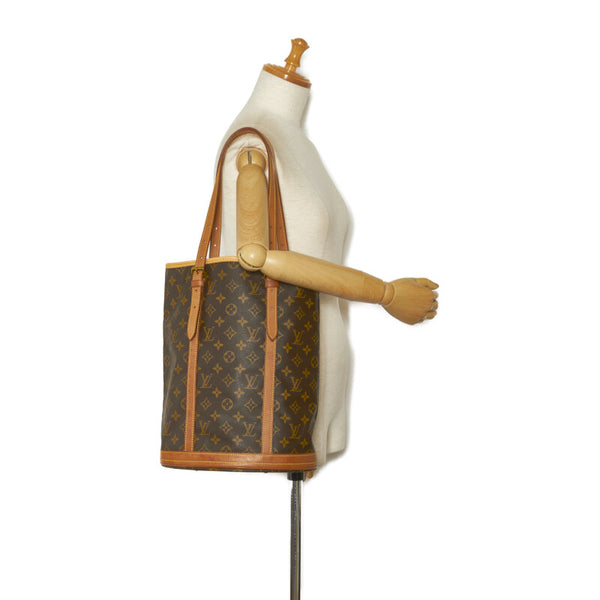 ルイ ヴィトン モノグラム バケットGM トートバッグ ショルダーバッグ M42236 ブラウン PVC レザー レディース LOUIS VUITTON 【中古】