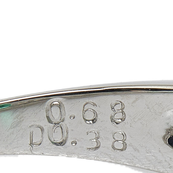 Pt900 プラチナ エメラルド0.68ct ダイヤ0.38ct リング 指輪 レディース 12.5号 【中古】