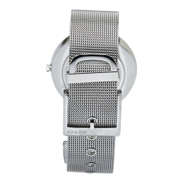 グッチ Uプレイ チェンジベゼル 腕時計 YA129.4 クオーツ シルバー文字盤 ステンレススチール レディース GUCCI 【中古】